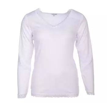 Женская теплая кружевная футболка с V-образным вырезом BURTON OF LONDON L