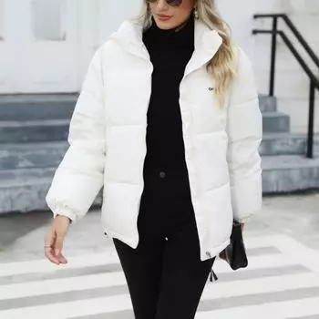 Женская теплая куртка больших размеров, свободный однотонный топ