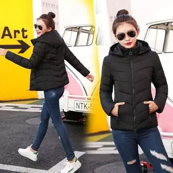Женская теплая куртка на молнии, теплая куртка с капюшоном, дутый теплый топ 4XL