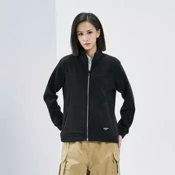 Женская теплая куртка на подкладке, осенне-зимняя новая флисовая однотонная куртка с воротником-стойкой, простое повседневное тонкое пальто, тонкая легкая короткая одежда с хлопковой подкладкой M