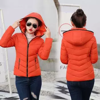 Женская теплая куртка с капюшоном, пуховый теплый верх, съемный капюшон, теплая куртка на молнии 4XL