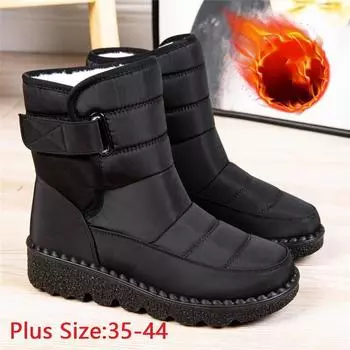 Женская теплая непромокаемая хлопковая обувь, нейлоновые зимние сапоги, зимние ботильоны, нескользящие короткие ботинки 38 красный