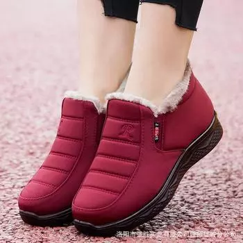 Женская теплая обувь, бархатная толстая повседневная обувь, осенне-зимняя женская хлопковая обувь 36 чёрный