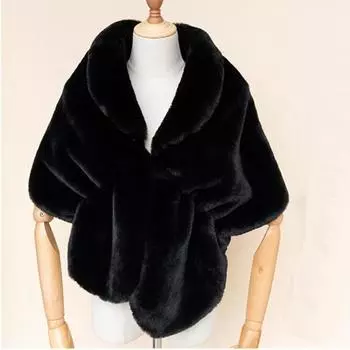 Женская теплая однотонная шаль из искусственного меха, мягкая удобная модная шаль из искусственного меха, накидка для свадебной вечеринки, синяя искусственная шерсть one size белый