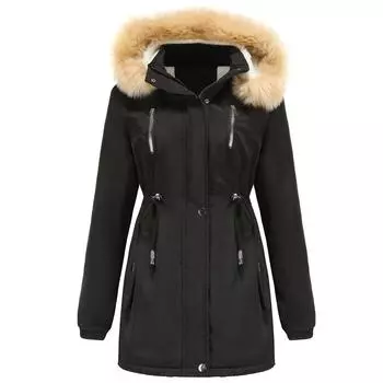 Женская теплая зимняя парка-пальто из искусственного меха с капюшоном на флисовой подкладке, утолщенная куртка-пуховик из шерпа, водонепроницаемая, ветрозащитная, уличная верхняя одежда, S-3XL, 5 цветов M розовый