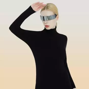 Женская термо-бархатная водолазка с маской - влагопоглощающий осенний базовый слой XL