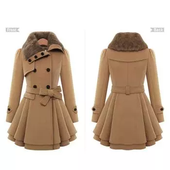 Женская термотоп 4XL, новая европейская и американская облегающая куртка средней длины, двубортное толстое пальто S чёрный