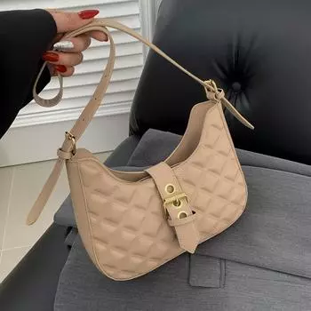 Женская текстурированная ромбовидная вышитая нитью сумка для поездок на работу, женская сумка подмышкой, весенняя сумка через плечо подмышкой розы красного