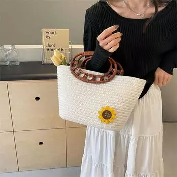 Женская тканая большая сумка большой вместимости