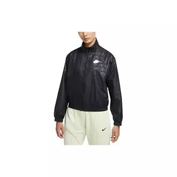Женская тканая куртка свободного кроя Nike Sportswear с полным принтом логотипа, черная DD5787-010 M