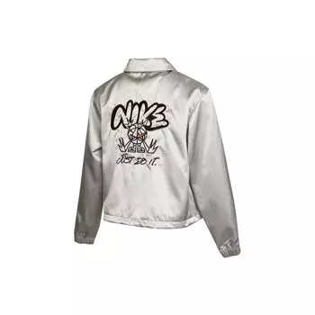 Женская тканая спортивная куртка с вышивкой Nike Graffiti, серебристая DJ5363-041 XL