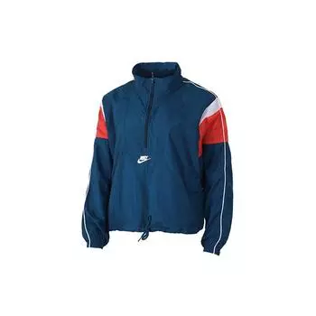 Женская тканая ветровка с логотипом Nike на дышащей подкладке Xeric-Blue CJ2362-432 XL