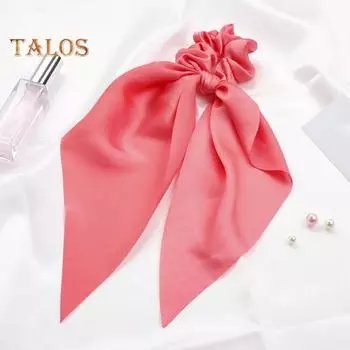 Женская тканевая веревка для волос из атласного материала, длинная лента для волос, высокоэластичная резинка для волос, повязка на голову, инструменты для укладки волос красный