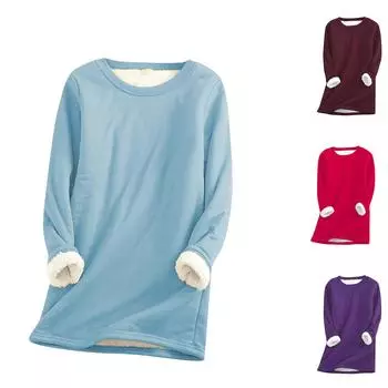 Женская толстая флисовая толстовка, зимнее бархатное теплое нижнее белье, топ M красный