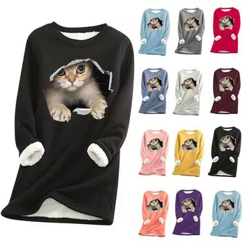 Женская толстая флисовая толстовка, зимнее бархатное теплое нижнее белье, топ M фиолетовый