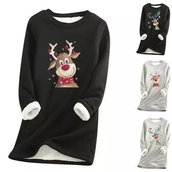 Женская толстая флисовая толстовка, зимнее бархатное теплое нижнее белье, топ L чёрный