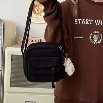 Женская толстая вельветовая сумка-тоут на плечо с несколькими карманами, вельветовая сумка для ноутбука, студенческая школьная вельветовая сумка-тоут, повседневная вельветовая сумка для мамы