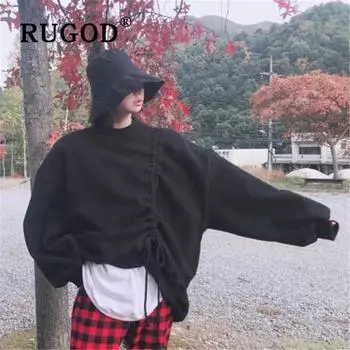 Женская толстовка 2021, новая зимняя теплая толстая модная одежда One Size чёрный