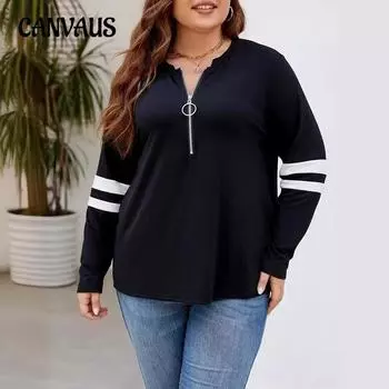 Женская толстовка больших размеров, свободный повседневный топ с длинными рукавами