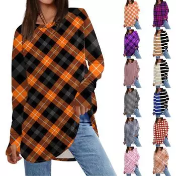 Женская толстовка большого размера с графическим принтом, длинный рукав, спущенное плечо, круглая рубашка, топы, винтажная одежда XXXL чёрный