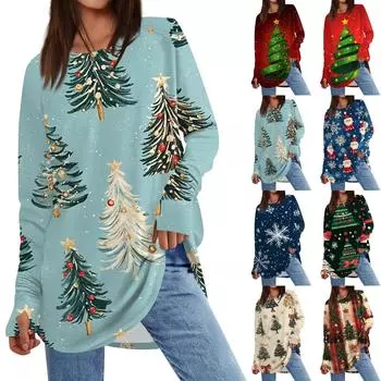 Женская толстовка большого размера с графическим принтом, длинный рукав, спущенное плечо, круглая рубашка, топы, винтажная одежда L бежевый