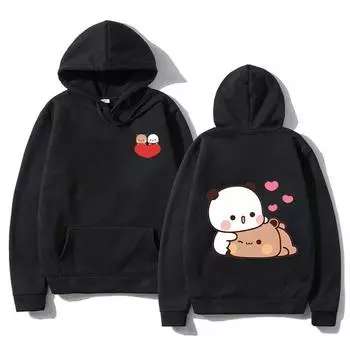 Женская толстовка Bubu And Dudu с эстетической графикой, забавные толстовки Kawaii Bubble Tea, унисекс, аниме, винтажные пуловеры в стиле Харадзюку, поты S