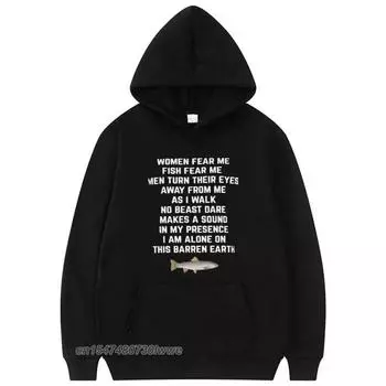 Женская толстовка Fear Me Fish Fear Me унисекс/женская модный стиль толстовки для пар Harajuku уличная одежда аниме унисексга толстовка с капюшоном 2XL