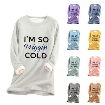 Женская Толстовка из толстого флиса с принтом, теплое нижнее белье, топ L верблюд