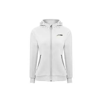 Женская толстовка Li Ning Badminton Series с принтом логотипа на молнии, флисовая толстовка с длинным рукавом, цвет водно-серый AWDSA04-1 XL