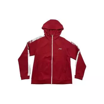 Женская толстовка Li Ning Fitness Series с вышитым логотипом и цветными блоками, свободная, женская толстовка Bull-Red AWDRB04-4 XS