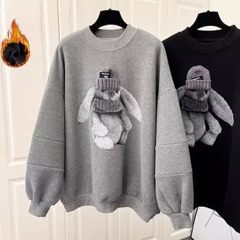 Женская толстовка Осенняя коллекция Dongdaemun Свободные пуловеры в корейском стиле с капюшоном и толстовки для женщин XXXL