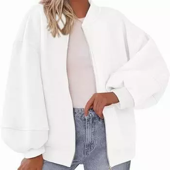 Женская толстовка оверсайз на молнии цвета чирок с вариантами расцветок - Повседневный пуловер свободного кроя S