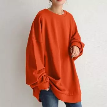 Женская толстовка оверсайз, повседневная блузка с круглым вырезом и длинными рукавами, весенний пуловер, топы 5XL чёрный