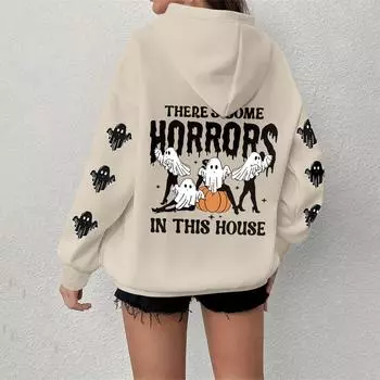 Женская толстовка, повседневная, с длинным рукавом, топ Atmosphere, свободная, популярная, с круглым вырезом, пуловер, толстовка, топ XXXL бежевый