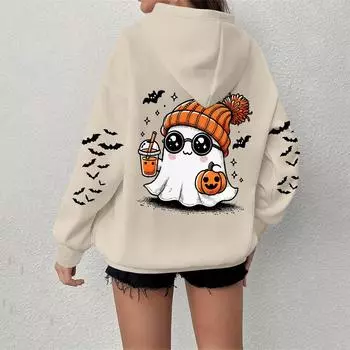 Женская толстовка, повседневная, с длинным рукавом, топ Atmosphere, свободная, популярная, с круглым вырезом, пуловер, толстовка, топ L бежевый