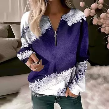 Женская толстовка, пуловер, базовая четверть, молния, желтый, красный, синий, галстук, уличный топ с v-образным вырезом и длинными рукавами, повседневный осенний пуловер XL темно-фиолетового