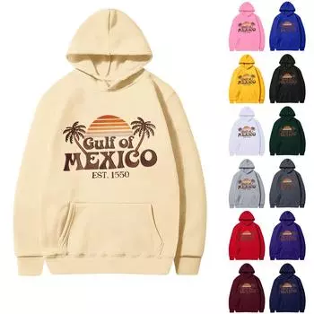 Женская толстовка-пуловер с круглым вырезом и принтом, с капюшоном и завязками XXXL чёрный