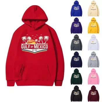 Женская толстовка-пуловер с круглым вырезом и принтом, с капюшоном и завязками XL розовый