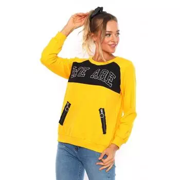 Женская толстовка с бусинами и искусственными карманами