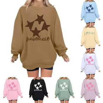 Женская толстовка с цветными блоками, повседневная удобная свободная легкая женская толстовка с длинным рукавом и круглым вырезом L чёрный