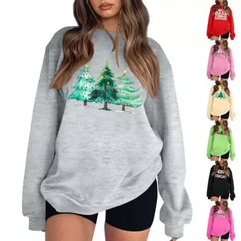 Женская толстовка с цветными блоками, повседневная удобная свободная легкая женская толстовка с длинным рукавом и круглым вырезом M чёрный