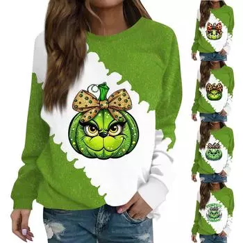 Женская толстовка с цветными блоками, повседневная удобная свободная легкая женская толстовка с длинным рукавом и круглым вырезом L