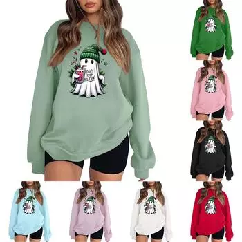 Женская толстовка с цветными блоками, повседневная удобная свободная легкая женская толстовка с длинным рукавом и круглым вырезом L розовый