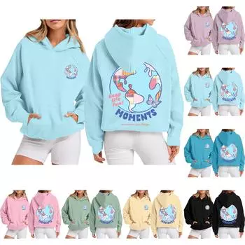 Женская толстовка с цветными блоками, повседневная удобная свободная легкая женская толстовка с длинным рукавом и круглым вырезом L бежевый