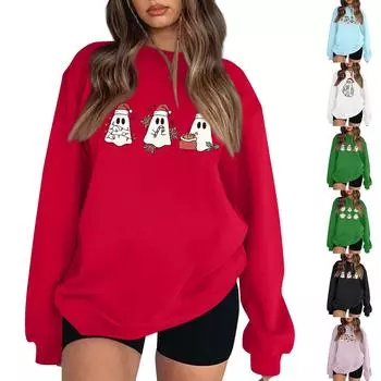 Женская толстовка с цветными блоками, повседневная удобная свободная легкая женская толстовка с длинным рукавом и круглым вырезом L зелёный