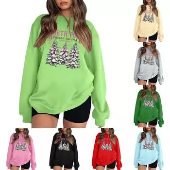 Женская толстовка с цветными блоками, повседневная удобная свободная легкая женская толстовка с длинным рукавом и круглым вырезом L розовый