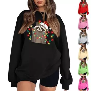 Женская толстовка с цветными блоками, повседневная удобная свободная легкая женская толстовка с длинным рукавом и круглым вырезом L