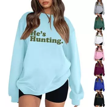 Женская толстовка с цветными блоками, повседневная удобная свободная легкая женская толстовка с длинным рукавом и круглым вырезом M чёрный