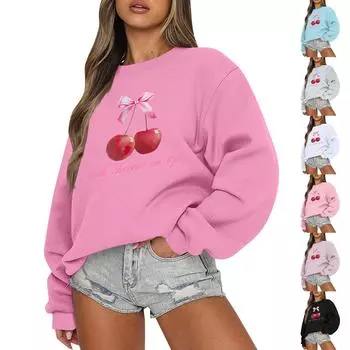 Женская толстовка с цветными блоками, повседневная удобная свободная легкая женская толстовка с длинным рукавом и круглым вырезом L