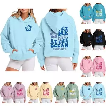 Женская толстовка с цветными блоками, повседневная удобная свободная легкая женская толстовка с длинным рукавом и круглым вырезом L